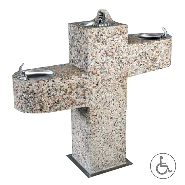 Stern-Williams ADF-3900 Dual Concrete Pedestal Drinking Fountain – Vandal-Resistant - The Fountain Direct 