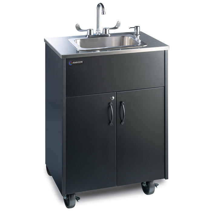 Ozark River Premier S1D Portable Hot Water Handwashing Sink – Black Finish, NSF Certified, Self-Contained & ADA Compliant