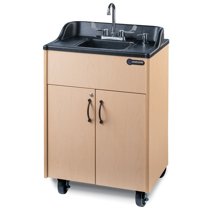 Ozark River Premier Portable Hot Water Handwashing Sink – Maple Finish, NSF Certified, Self-Contained & ADA Compliant