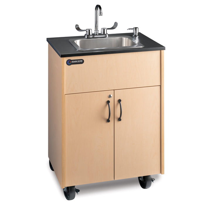 Ozark River Premier 1D Portable Hot Water Handwashing Sink – Maple Finish, NSF Certified, Self-Contained & ADA Compliant