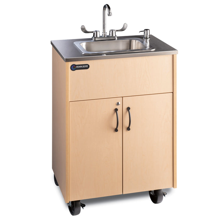 Ozark River Premier S1D Portable Hot Water Handwashing Sink – Maple Finish, NSF Certified, Self-Contained & ADA Compliant