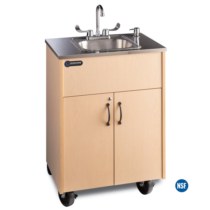 Ozark River Premier S1 Portable Hot Water Handwashing Sink – Maple Finish, NSF Certified, Self-Contained & ADA Compliant