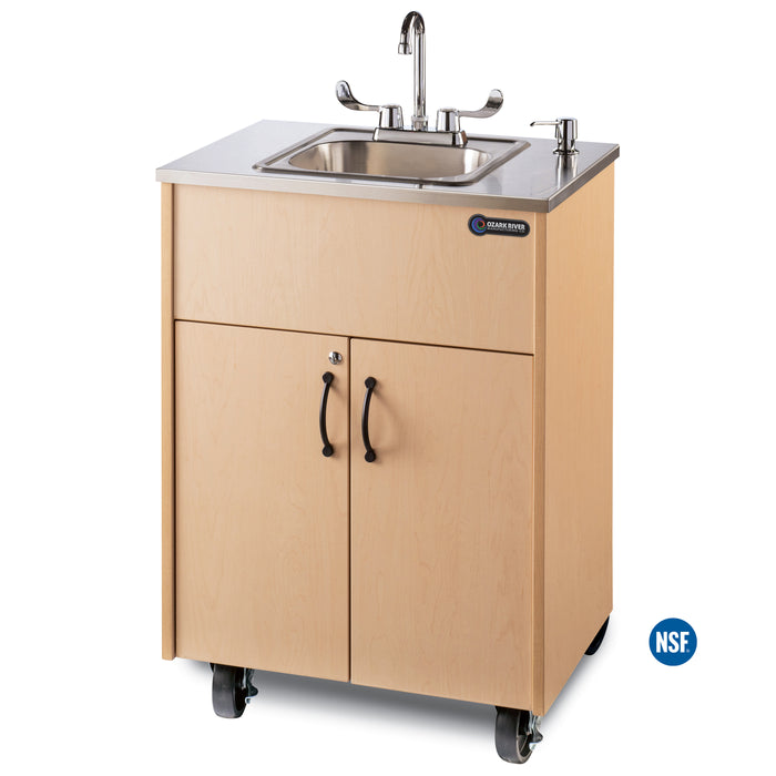 Ozark River Premier S1 Portable Hot Water Handwashing Sink – Maple Finish, NSF Certified, Self-Contained & ADA Compliant