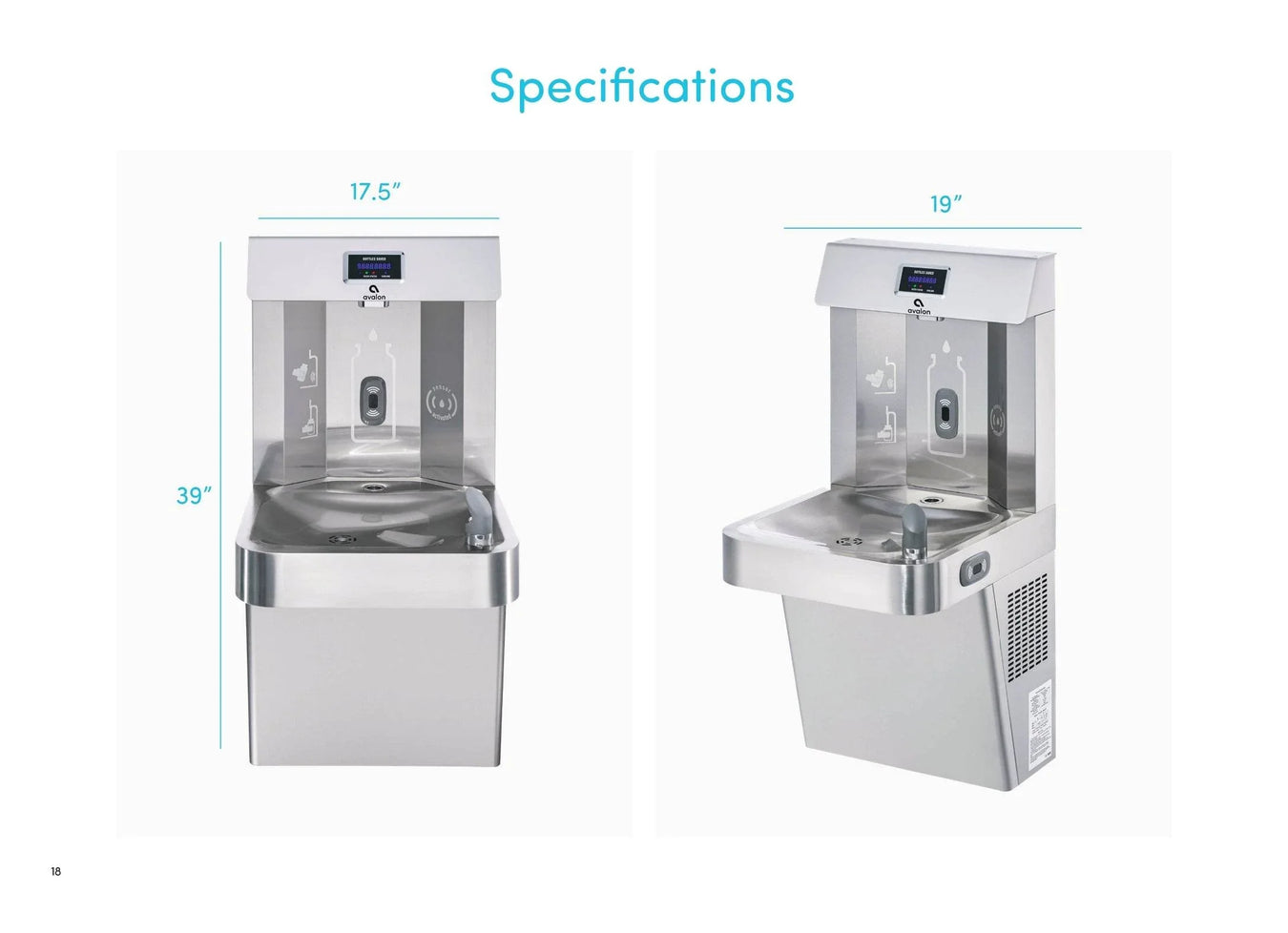Avalon A51 Wall-Mounted Water Fountain & Bottle Filler with Chiller – Cold Water & NSF Certified Filtration - The Fountain Direct 