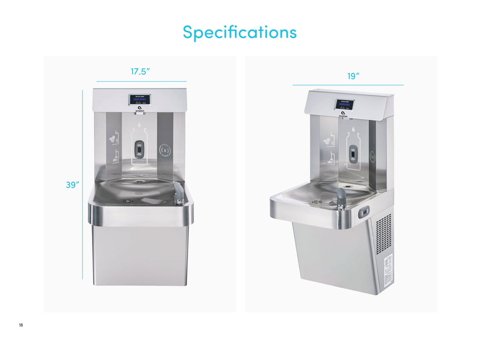 Avalon A51 Wall-Mounted Water Fountain & Bottle Filler with Chiller – Cold Water, UV Sterilization, and NSF Certified Filtration