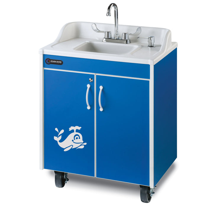 Ozark River Lil Splasher Portable Hot Water Handwashing Sink – Blue Splash Finish, NSF Certified, Self-Contained & ADA Compliant