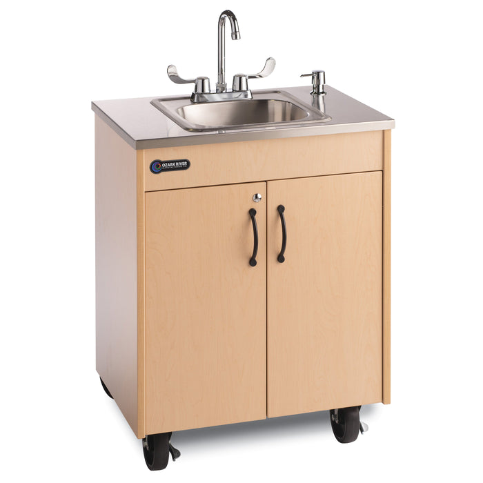 Ozark River Lil Premier S1 Portable Hot Water Handwashing Sink – Maple Finish, NSF Certified, Self-Contained & ADA Compliant