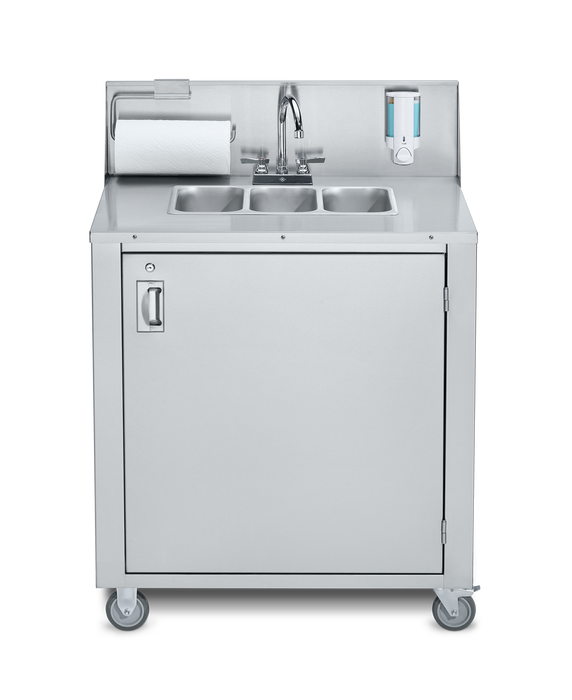 Crown Verity CV-PHS-3C Portable Triple Sink – Cold Water Only