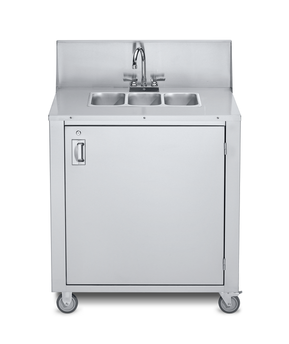 Crown Verity CV-PHS-3C Portable Triple Sink – Cold Water Only