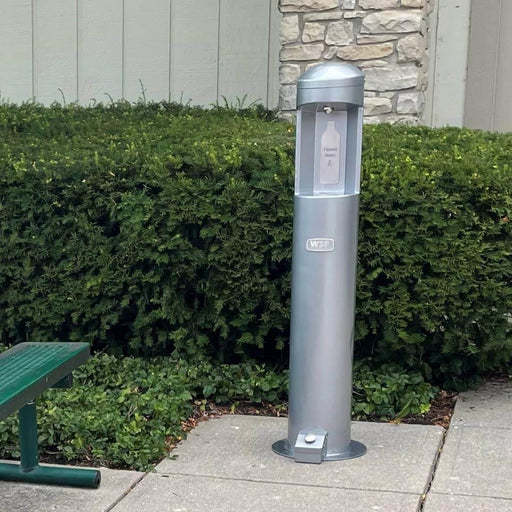 Willoughby CWBF-1-HF Outdoor Foot-Operated Stainless Steel Water Bottle Filler  – Vandal-Resistant - The Fountain Direct