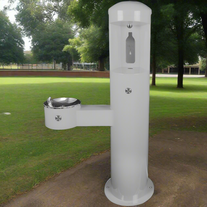 Willoughby CWBF-2FA-CHD Outdoor Stainless Steel Bottle Filler  For Parks with Child Height ADA Drinking Fountain – Front-Access Design