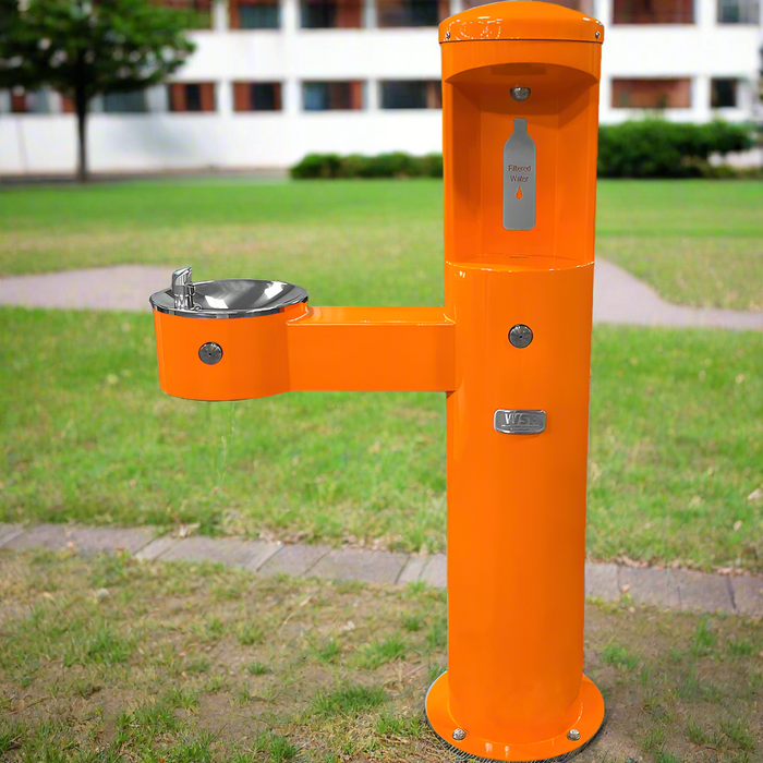 Willoughby CWBF-2FA-HC Outdoor Stainless Steel Water Bottle Filler with ADA Drinking Fountain – Front-Access Design – Vandal-Resistant