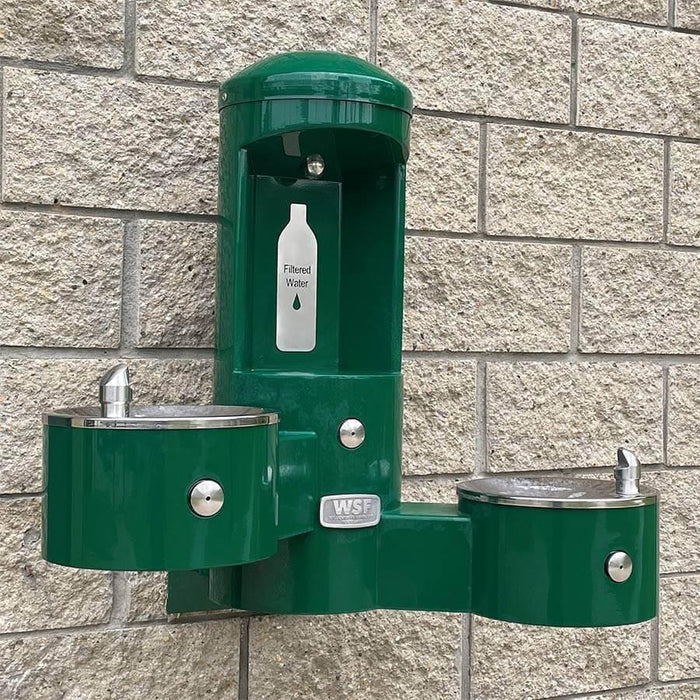 Willoughby CWBF-3WM Wall-Mounted Outdoor Stainless Steel Bottle Filler with ADA Drinking Fountains - The Fountain Direct