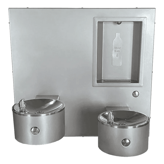 Willoughby CWBFD-3WM Wall-Mounted Outdoor Bottle Filler with Drinking Fountains For Parks - The Fountain Direct