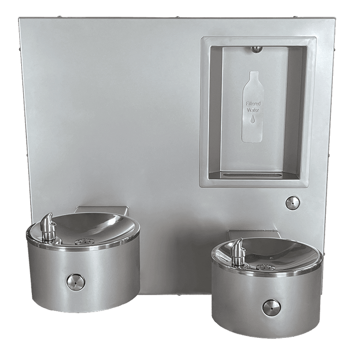 Willoughby CWBFD-3WM Stainless Steel Wall-Mounted Outdoor Bottle Filler with Drinking Fountains For Parks – Made in USA