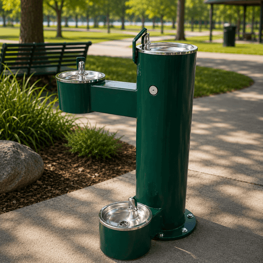 Stern-Williams 5700-90 Dual Pedestal Drinking Fountain with Pet Fountain - The Fountain Direct