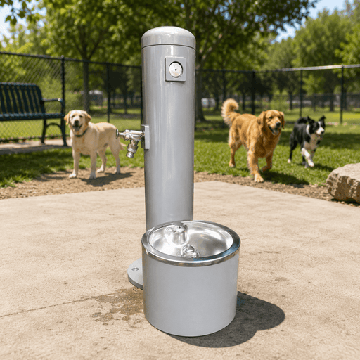 Stern-Williams 9000-66-SS Stainless Steel Single Pet Fountain with Wash Station - The Fountain Direct