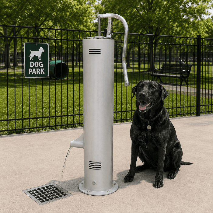 Cool Dog Fresh Flow Outdoor Dog Water Fountain – Surface Mount Pet Fountain with Easy Flow Lever