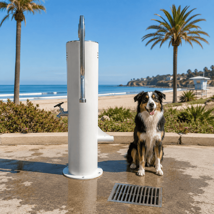 Cool Dog Stainless Steel Pet Drinking Fountain with Wash-Down Hose Bib – Surface Mount
