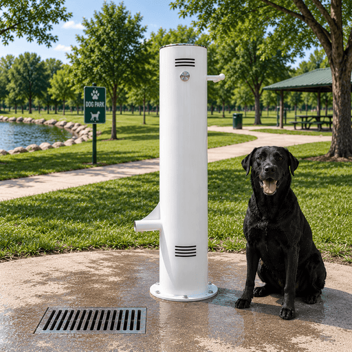 Cool Dog Push Button Dog Water Fountain, commercial outdoor surface-mount pet fountain