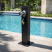NW Showers Black Outdoor Foot Wash Station with a Garden Hose Connection & Hot & Cold Mixer - The Fountain Direct