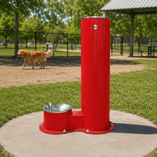 Willoughby WODF-2-PET Two-Station Exterior Water Drinking Fountain For Parks – Vandal-Resistant, Pet-Friendly - The Fountain Direct