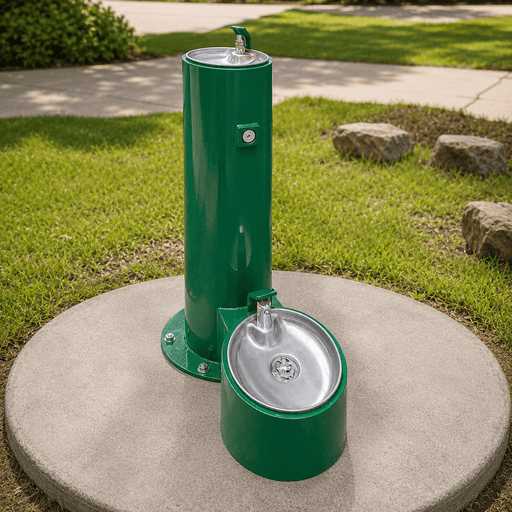 Stern Williams 5325-90-GR Exterior Pedestal Drinking Fountain with Pet Station - The Fountain Direct