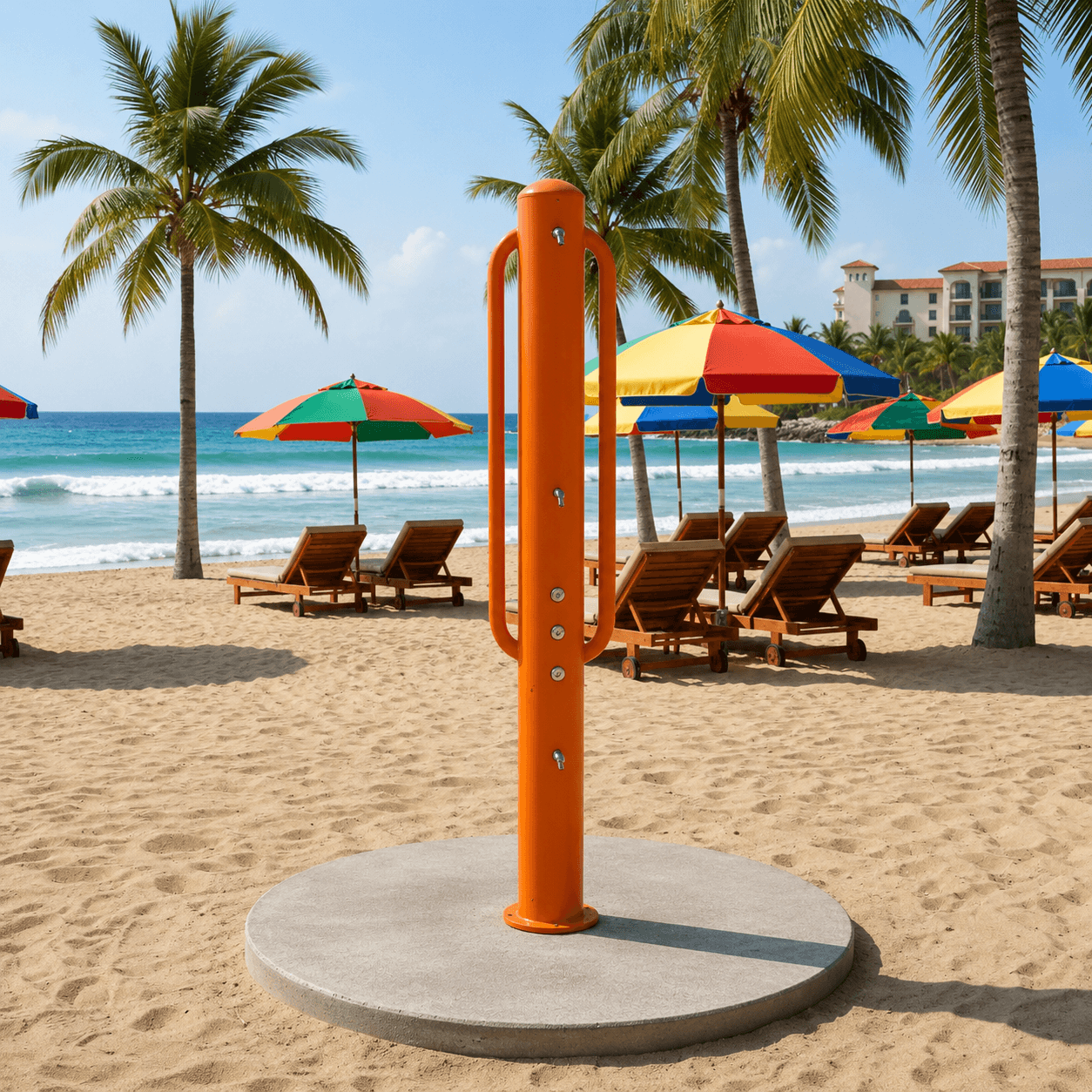 Willoughby WODS-ADA-1A-1 Accessible Stainless Steel Outdoor Shower Tower – Dual-Height - The Fountain Direct