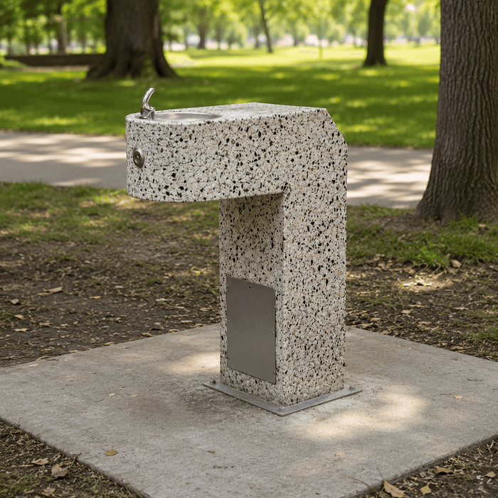 Stern-Williams APF-3500 Dual Pedestal Concrete Drinking Fountain – Vandal-Resistant - The Fountain Direct