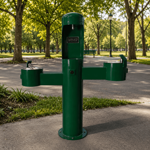 Stern-Williams 7925 Dual Pedestal Drinking Fountain & Bottle Filler – Barrier-Free, Pet Option - The Fountain Direct