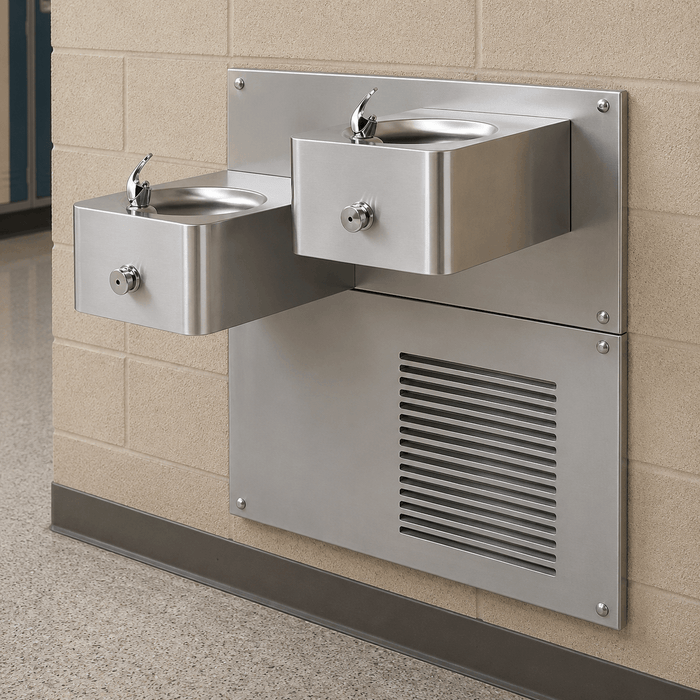 Stern-Williams BFR-6000  Dual Wall Mounted Refrigerated Drinking Fountain – Vandal-Resistant, Stainless Steel - The Fountain Direct