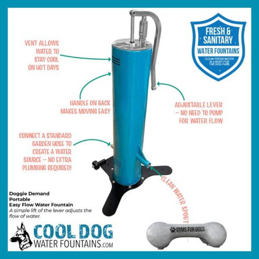 Cool Dog portable fountain free-standing rolling base