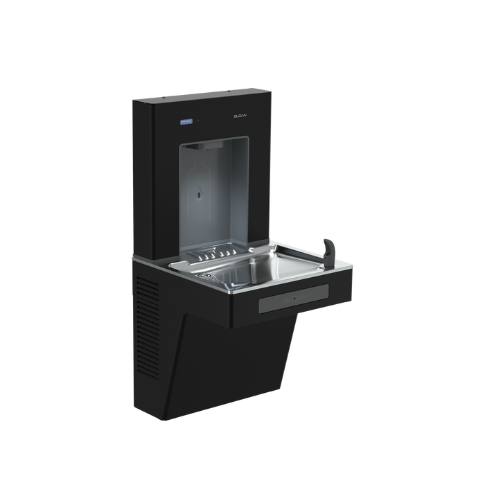 Sloan DRS110 bottle filler with single-level cooler in black powder coat