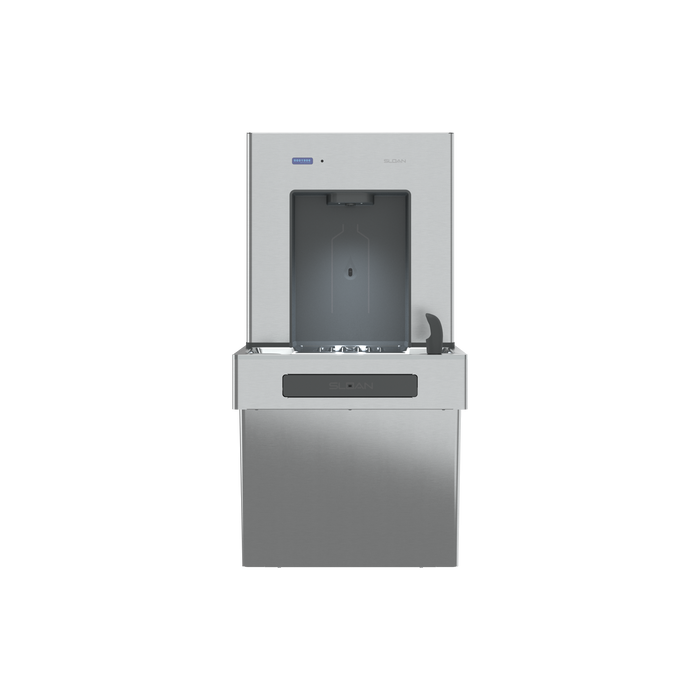 Sloan DRS110 bottle filler and cooler stainless steel front view