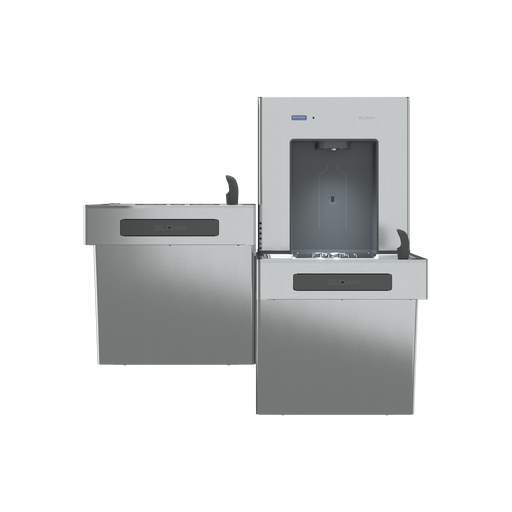 Sloan DRS120 bi-level bottle filler front view, stainless steel