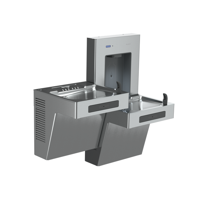 Sloan DRS120 DropSpot bi-level bottle filler and cooler, left mount, stainless steel