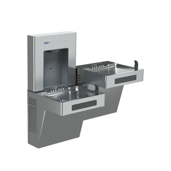 Sloan DRS120 bi-level bottle filler, right mount, stainless steel