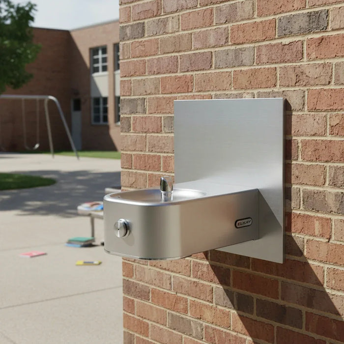 Elkay ECDFPW314FPK Slimline Soft Sides® Freeze-Resistant Stainless Steel Wall-Mounted Drinking Fountain - The Fountain Direct 