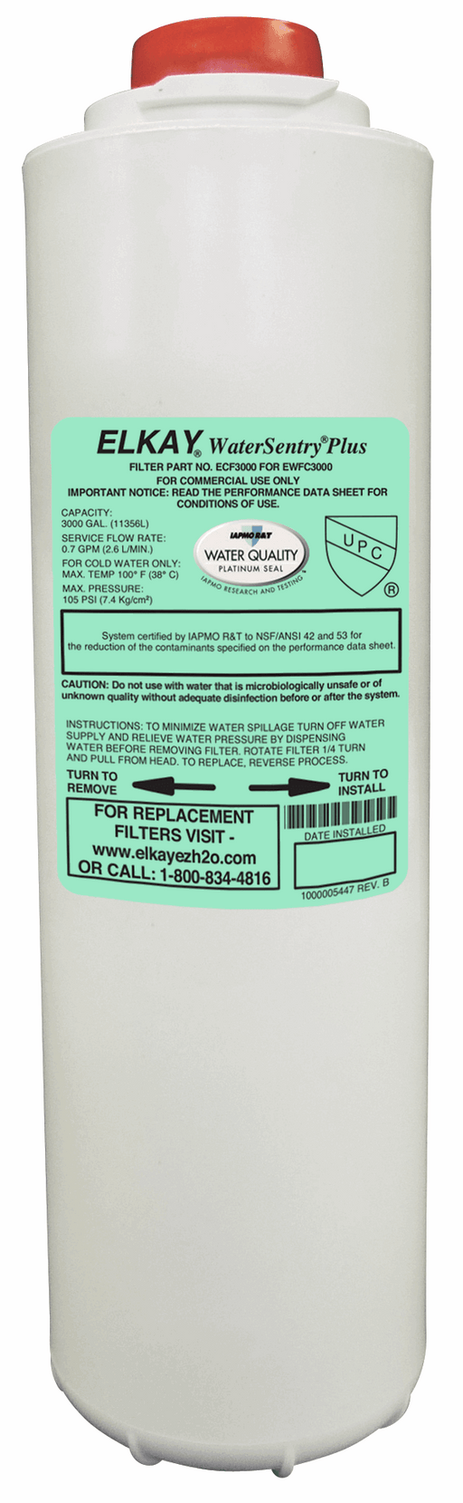 Elkay ECF3000 – WaterSentry Plus Replacement Filter, For use with Built-in Water Dispenser (Liv 'commercial' units) - The Fountain Direct