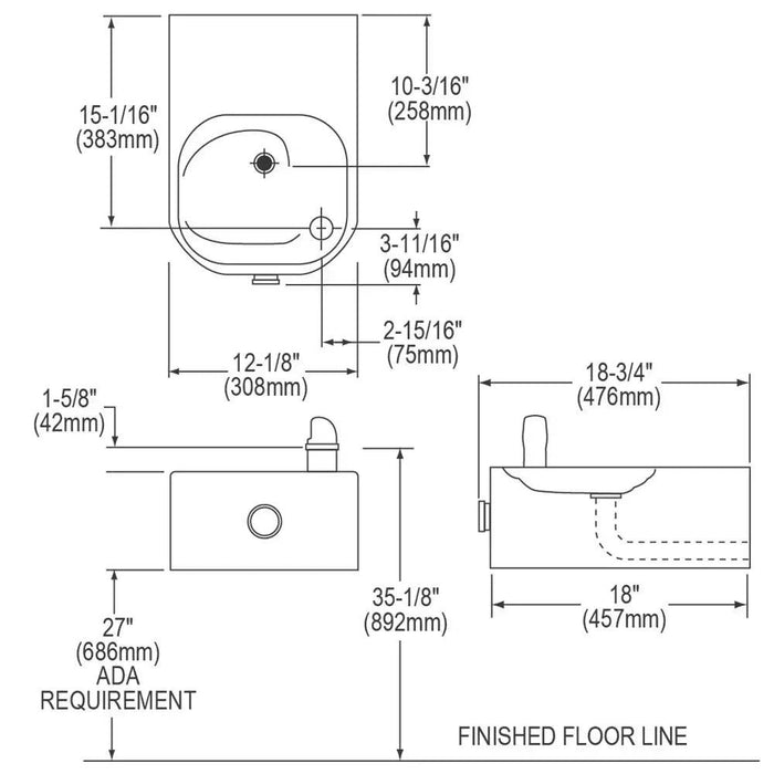 Elkay EDFP214FPK Single Freeze-Resistant Wall-Mounted Drinking Fountain - The Fountain Direct