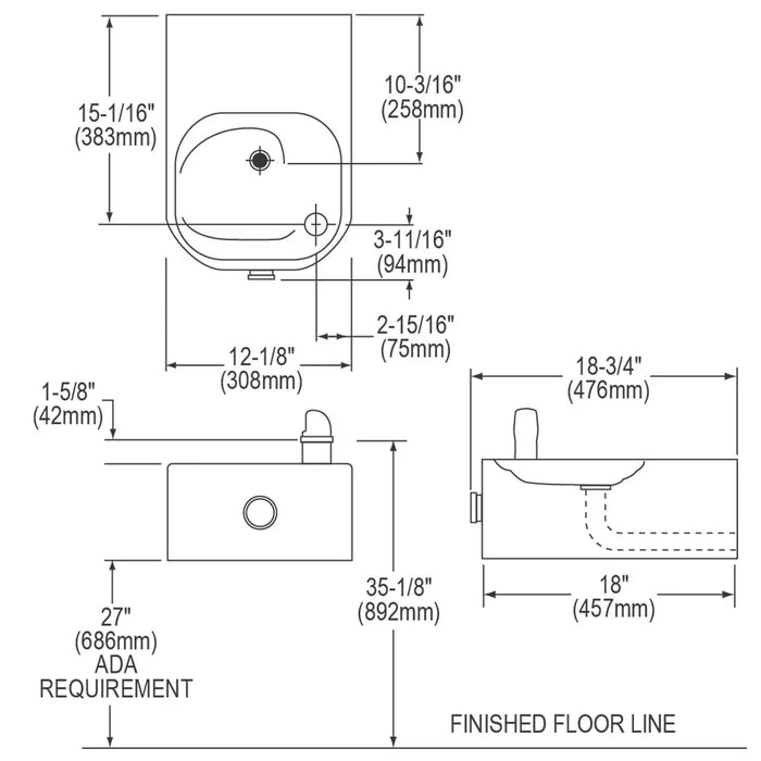 Elkay EDFP214FPK Single Freeze-Resistant Wall-Mounted Drinking Fountain - The Fountain Direct 