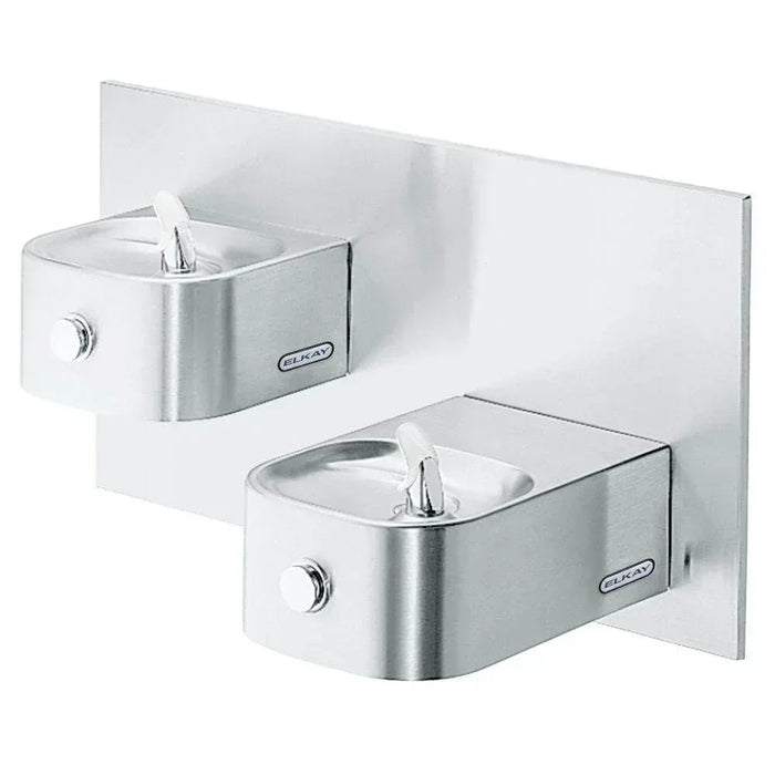 Elkay EDFP217C Bi-Level Drinking Fountain – Non-Filtered, Non-Refrigerated, Stainless Steel - The Fountain Direct