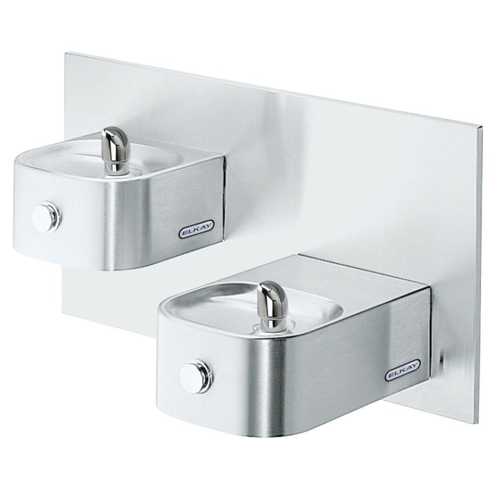Elkay EDFP217FPK Stainless Steel Soft Sides Bi-Level Drinking Fountain – Non-Filtered – Non-Refrigerated – Freeze-Resistant – Indoor/Outdoor