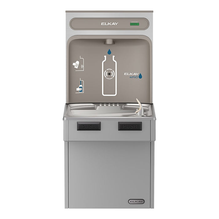 Elkay EMABF8WSLK ezH2O® Bottle Filling Station with ADA Cooler – Mechanically Activated, Non-Filtered, Refrigerated, Light Gray