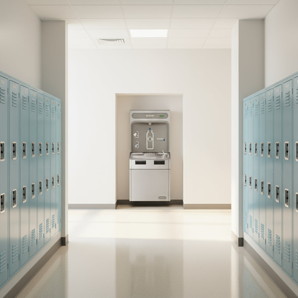 Elkay VRCGRN8WSK Bottle Filling Station & Single Vandal-Resistant ADA Cooler – High Efficiency - The Fountain Direct 