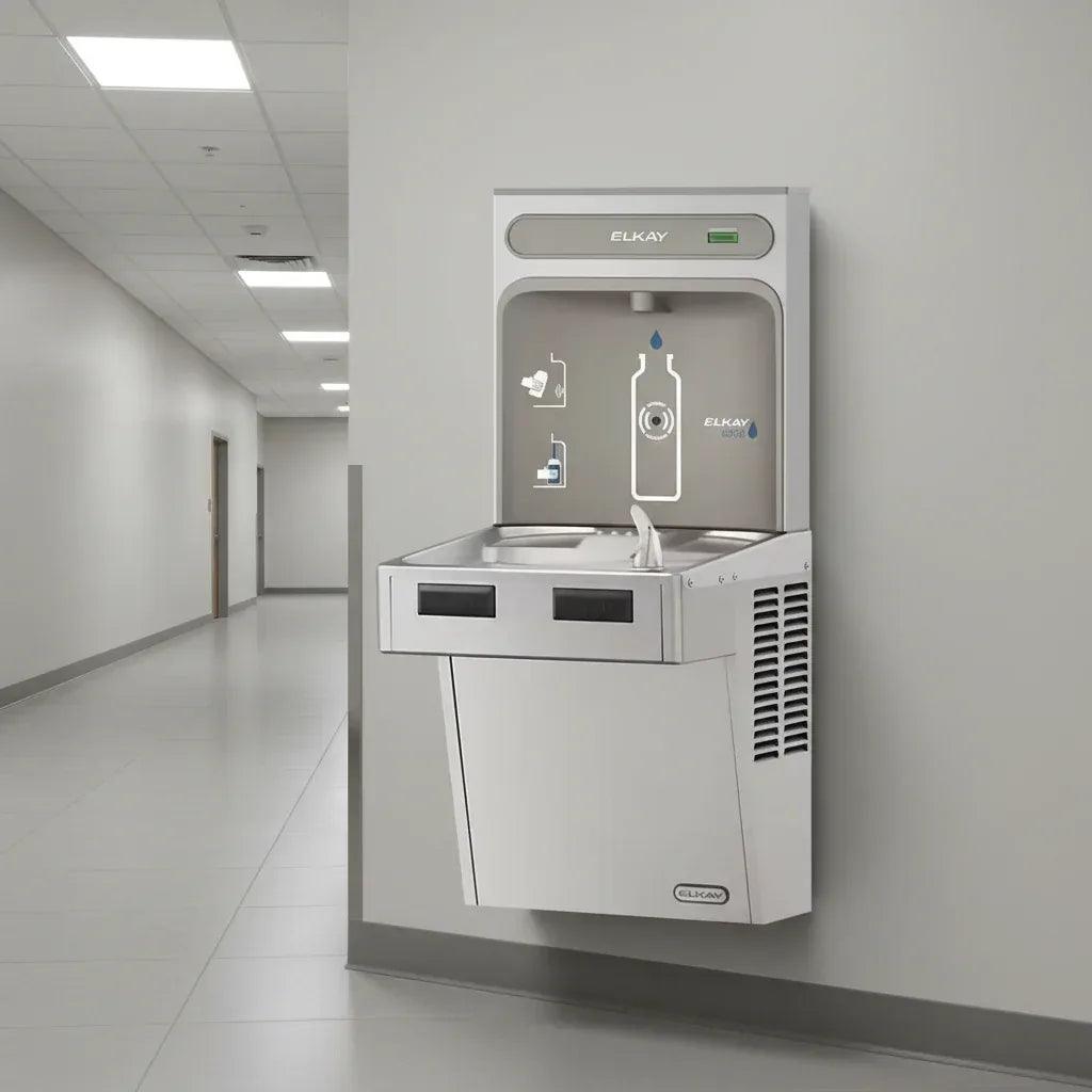 Elkay VRCGRN8WSK Bottle Filling Station & Single Vandal-Resistant ADA Cooler – High Efficiency - The Fountain Direct