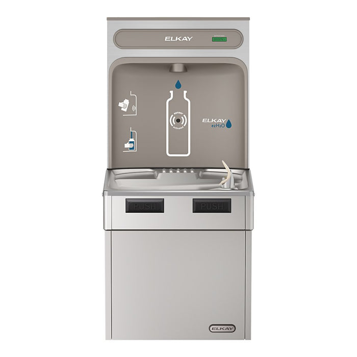 Elkay EMABFDWSSK ezH2O® Bottle Filling Station with Single ADA Cooler, Non-Filtered, Non-Refrigerated, Mechanically Activated, Stainless Steel