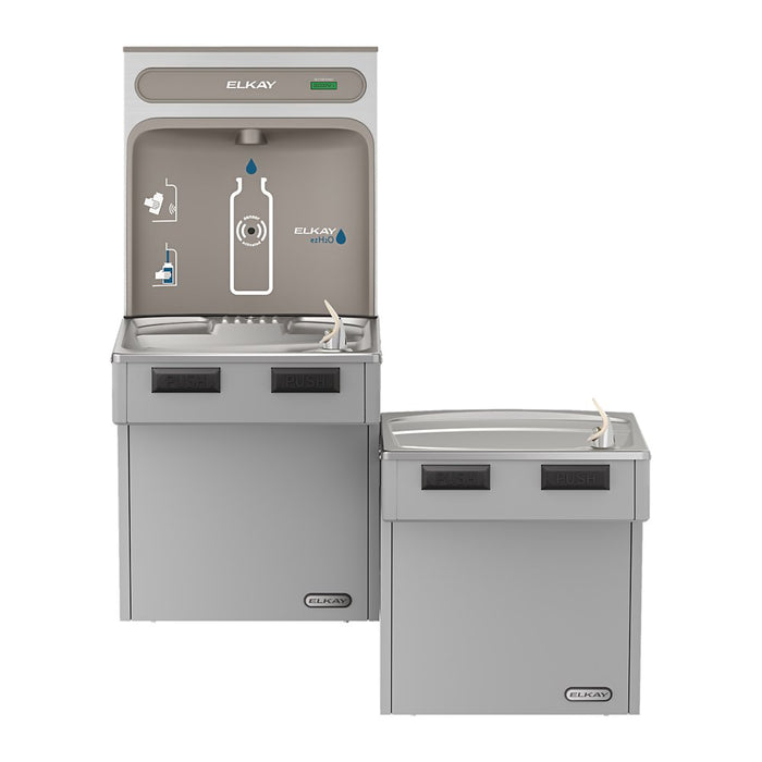 Elkay EMABFTL8WSLK ezH2O® Bottle Filling Station with Bi-Level ADA Cooler, Non-Filtered, Refrigerated, Mechanically Activated, Light Gray