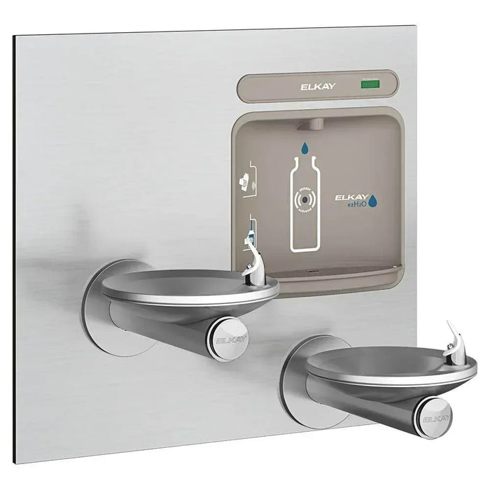 Elkay EZWS-EDFPBM117K Stainless Steel ezH2O Bi-Level SwirlFlo Drinking Fountain with Bottle Filler - The Fountain Direct