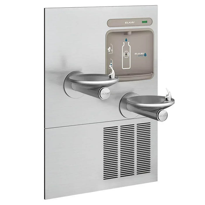 Elkay EZWS-ERPBM28K Stainless Steel ezH2O Bi-Level Drinking Fountain with Bottle Filling Station - The Fountain Direct